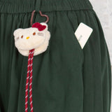 Pantaloni 3/4 largi din denim Noa verde închis