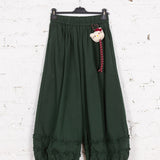 Pantaloni 3/4 largi din denim Noa verde închis