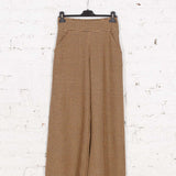 Pantaloni Betsy din lână imprimeu petit bej-maro