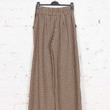 Pantaloni Betsy din stofă de lână multicoloră