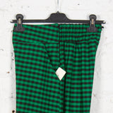 Pantaloni Betsy din stofă de lână negru-verde
