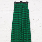 Pantaloni Betsy din stofă de lână negru-verde