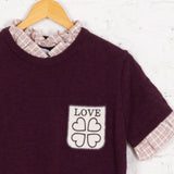 Pulover din tricot cu detalii în carouri Junia violet