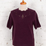 Pulover din tricot cu detalii brodate Erina bordo