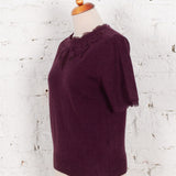 Pulover din tricot cu detalii brodate Erina bordo