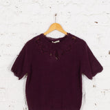 Pulover din tricot cu detalii brodate Erina bordo