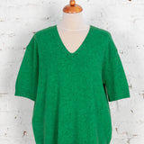 Pulover oversized cu decolteu în V Tamara verde