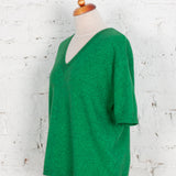 Pulover oversized cu decolteu în V Tamara verde