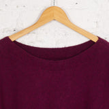 Pulover oversized cu guler barcă Velda bordo