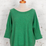 Pulover oversized cu guler barcă Velda verde