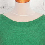 Pulover oversized cu guler barcă Velda verde