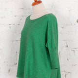 Pulover oversized cu guler barcă Velda verde