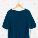 Pulover cu mohair Essence albastru adriatic