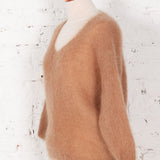 Pulover tricotat din mohair Dahlia bej