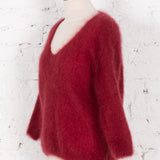 Pulover tricotat din mohair Dahlia bordo
