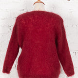 Pulover tricotat din mohair Dahlia bordo