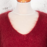 Pulover tricotat din mohair Dahlia bordo