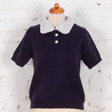 Pulover din tricot Elvina cu guler peter-pan