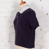 Pulover din tricot Elvina cu guler peter-pan