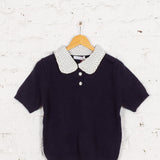 Pulover din tricot Elvina cu guler peter-pan