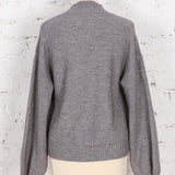 Pulover tricotat cu broderie Sorelle gri