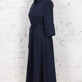 Rochie cămașă lungă din bumbac Ingrid bleumarin