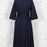 Rochie cămașă lungă din bumbac Ingrid bleumarin