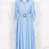 Rochie cămașă Athea din vâscoză bleu