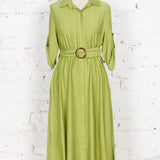 Rochie cămașă Athea din vâscoză verde