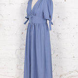 Rochie cămașă lungă Hilde bleu