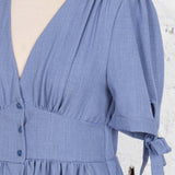 Rochie cămașă lungă Hilde bleu