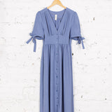 Rochie cămașă lungă Hilde bleu