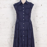 Rochie cămașă midi Lexie din bumbac bleumarin