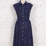 Rochie cămașă midi Lexie din bumbac bleumarin