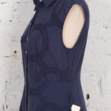 Rochie cămașă midi Lexie din bumbac bleumarin