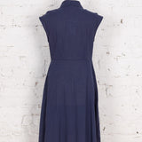 Rochie cămașă midi Lexie din bumbac bleumarin