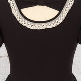 Rochie din jerse cu dantelă Mina neagră