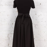 Rochie din jerse cu decolteu pătrat Domitia neagră