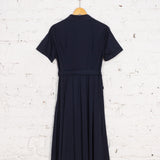 Rochie cămașă midi Issola din bumbac bleumarin