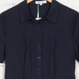 Rochie cămașă midi Issola din bumbac bleumarin