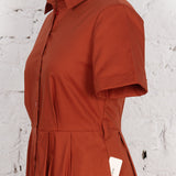 Rochie cămașă midi Issola din bumbac cărămiziu