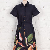 Rochie cămașă midi Morena din bumbac cu imprimeu