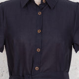 Rochie cămașă midi Morena din bumbac cu imprimeu