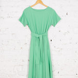 Rochie Pearl din in verde mentă