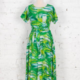 Rochie Pearl din vâscoză cu imprimeu verde