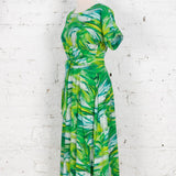 Rochie Pearl din vâscoză cu imprimeu verde