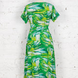 Rochie Pearl din vâscoză cu imprimeu verde