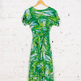 Rochie Pearl din vâscoză cu imprimeu verde