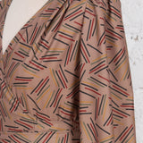 Rochie petrecută Faith bej cu dungulițe