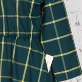 Rochie Pearl din bumbac verde închis cu carouri